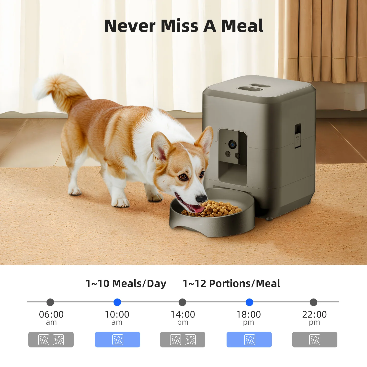 2.4G WiFi Automatic Cat Feeder with Camera Video with Night Vision 2L Automatic Pet Feeder Smart Dog Feeder Cat Food Dispenser image 4