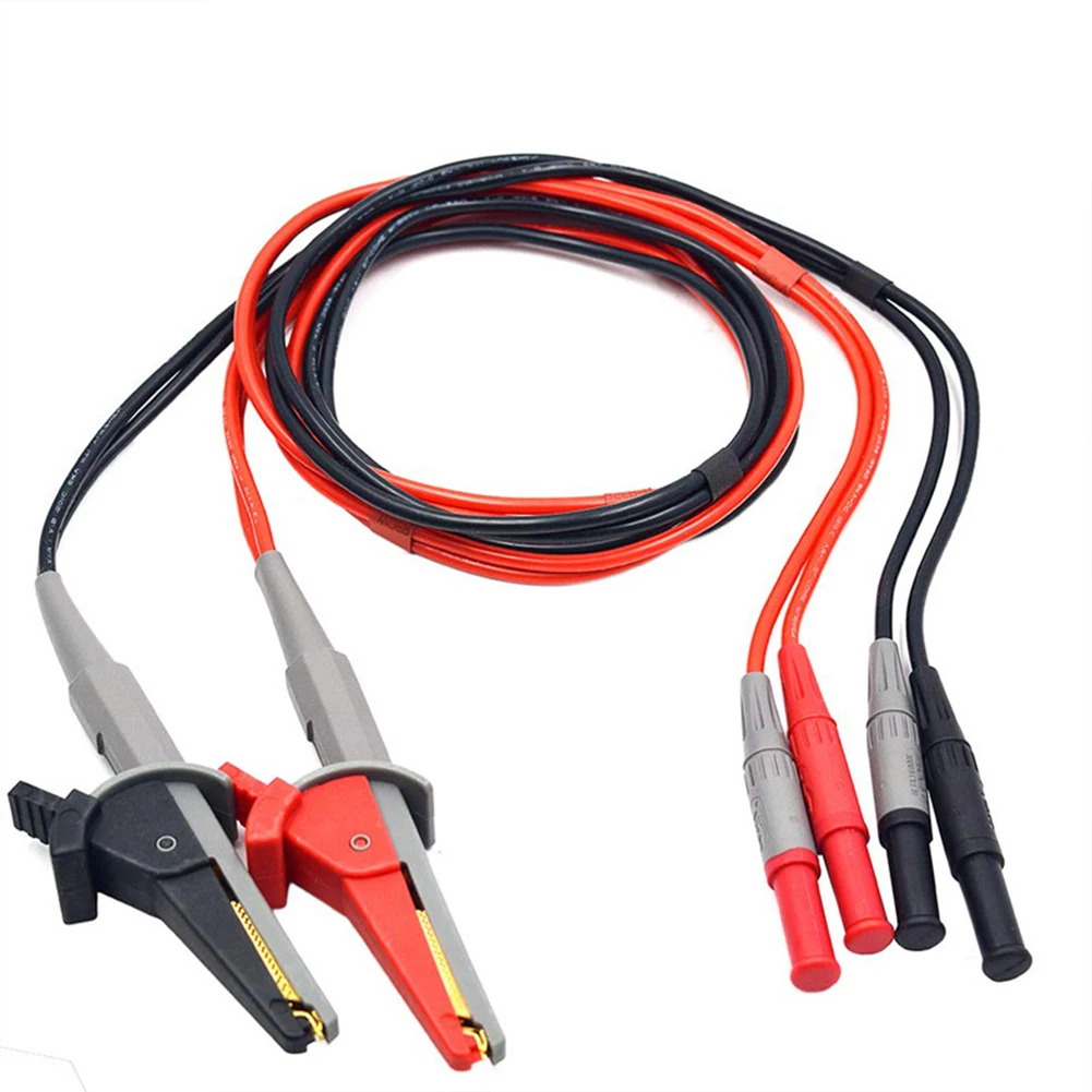 Kelvin Clip Test Silicone Wire 4mm Banana Jack For Internal Resistance LCR Measurement Multimeter Testing Tool Accessories