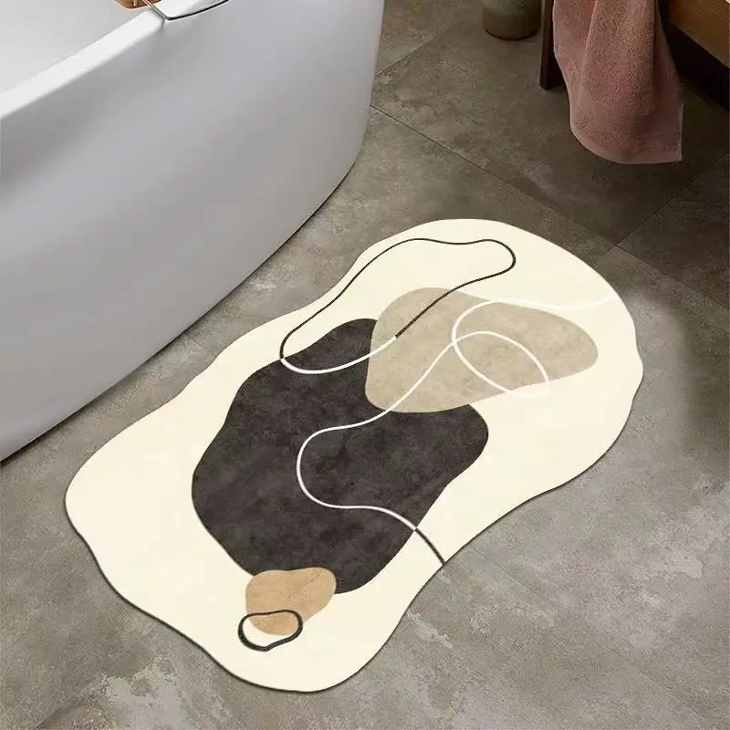 Irregular Bath Mats Non-slip Water Absorbent Quick Dry Welcome Entrance Doormats Soft Floor Pad Nordic Bathroom Bathtub Side Mat