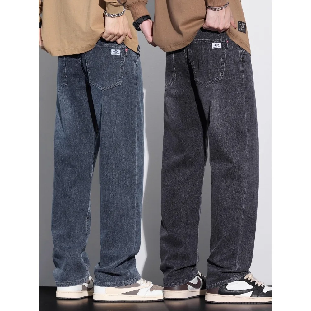 

Мужские осенне-зимние эластичные свободные прямые джинсы в стиле ретро, узкого кроя, повседневные, удобные и комфортные.