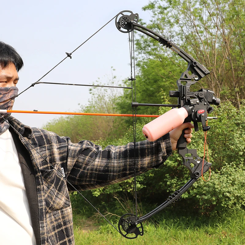 Fishing Rope Pot and 6/12pcs Fiberglass Arrow Replaceable Arrowhead Safety Fishings Slider for Bow Fishing Shooting Hunting Fish view 2