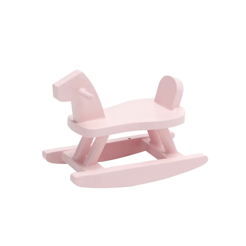 

5picecs1 Miniature Food Toy Scene Model - Dollhouse Accessory Cute Baby Rocking Horse Realistic Prop Decor