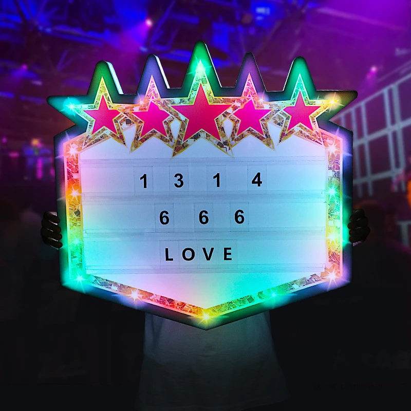 Bar and nightclubKTVLuminous acrylic hand-held sign for creating a drinking atmosphereLEDFive-star card letter light sign