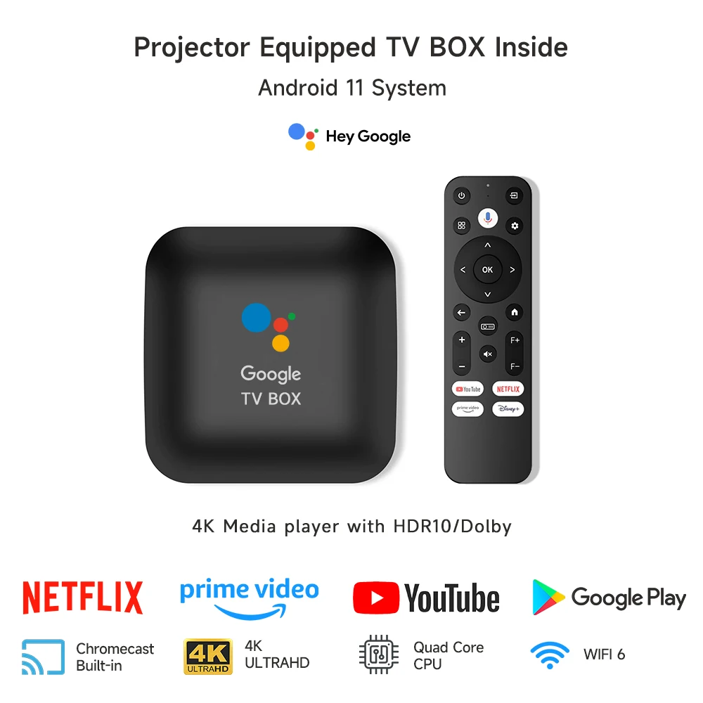 [ترخيص Netflix الرسمي] جهاز عرض 4K محمول 5G WiFi جهاز عرض صغير Dolby Android 11 شعاع جهاز عرض مسرح منزلي Google Play