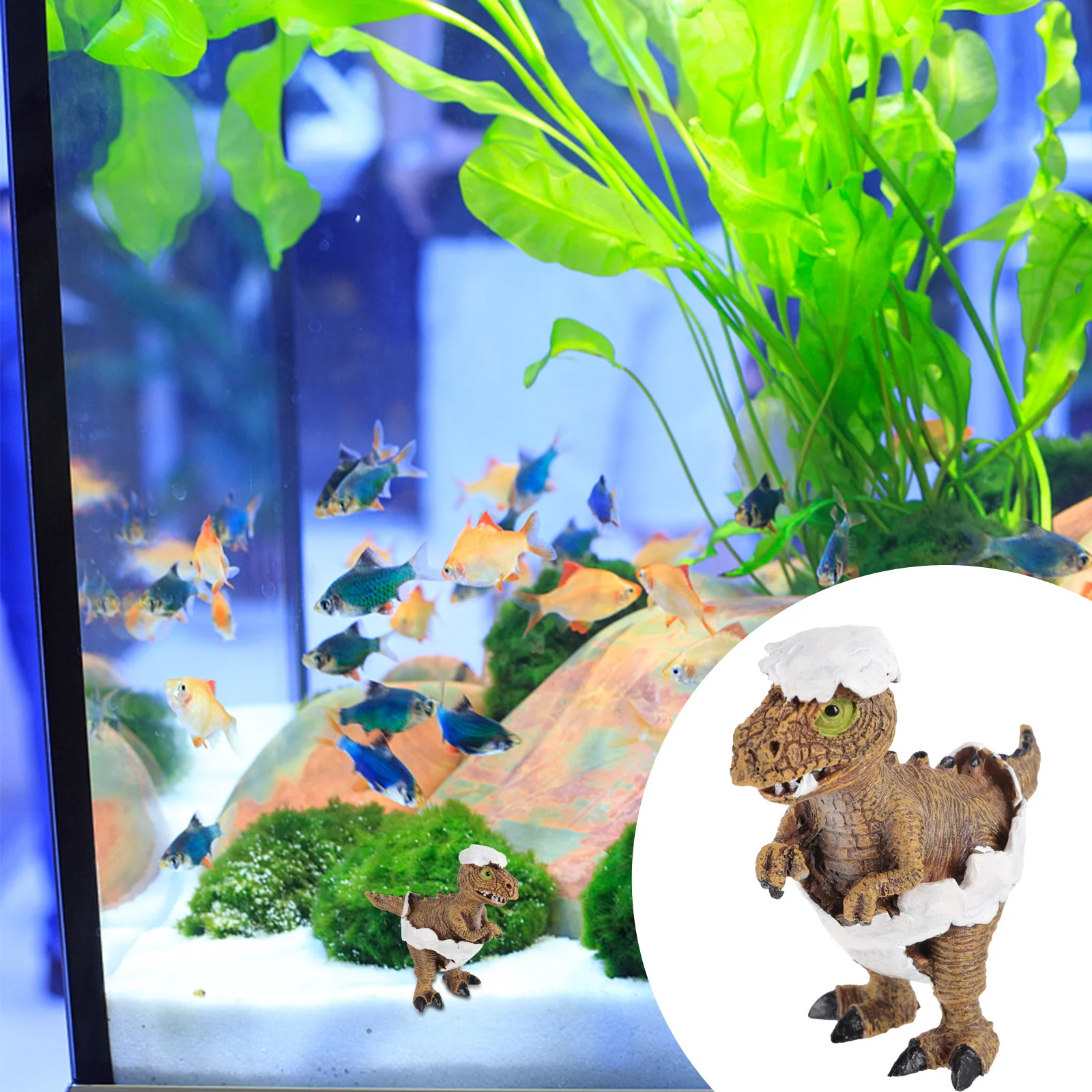 

Artificial Dinosaur Aquarium Ornament Realistic Simulation Reptile Cage Decor Eco Friendly Resin Material Fish Tank Landscape