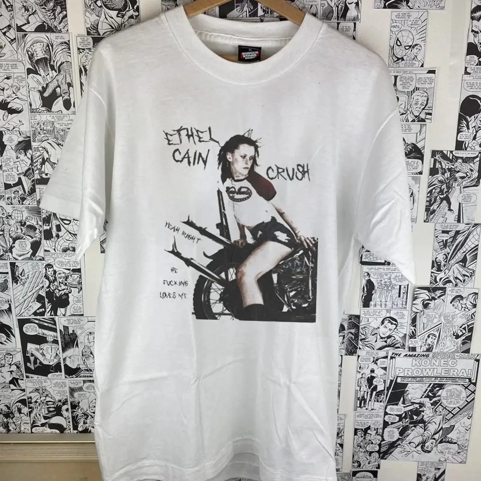 Ethel Cain Crush vintage white short sleeve t shirt S 5XL QT4227 vintage Washed Top For Everyday Wear homme streetwear Unisex