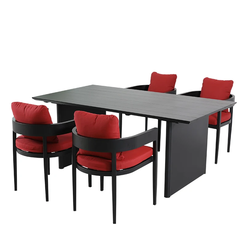 Modern Design Outdoor Dining Furniture Sets Metal Table and Chairs for Garden or Restaurant Use