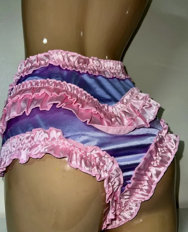 أزياء كروسدرسر وردية مثيرة ولطيفة، فستان خادمة سيسي، ملابس داخلية من الساتان والدانتيل المطوي