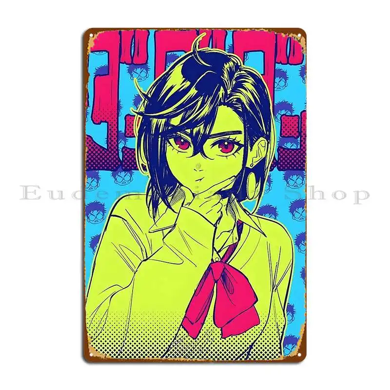 Momo Ayane Dandadan Metal Sign Wall Plaque Designs Living Room Cinema Plaques Tin Sign Poster