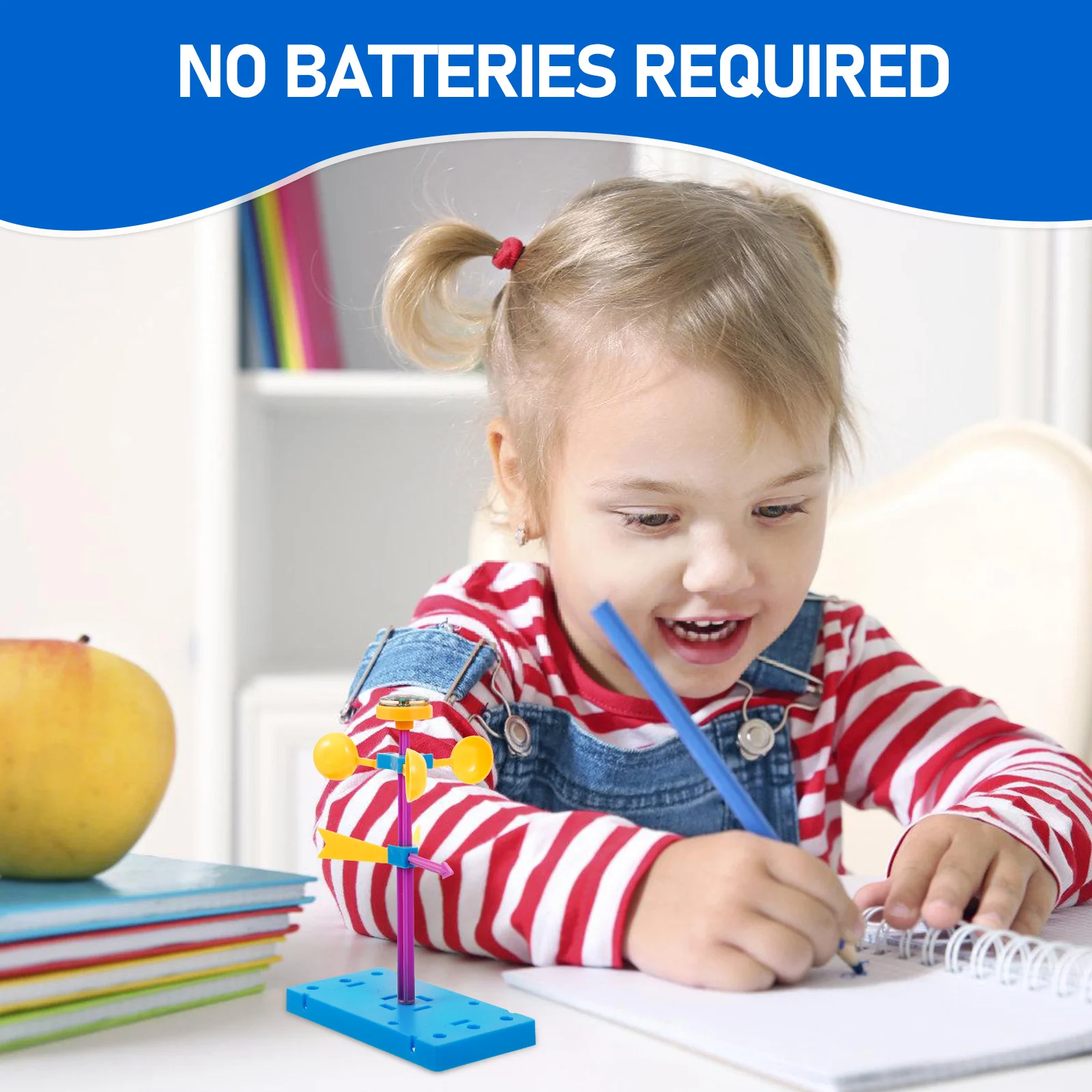 

1Set Wind Vane Educational Stem Assemble Plaything Kids DIY Science Experiment Kit Birthday Gift DIY Wind Vane Toys