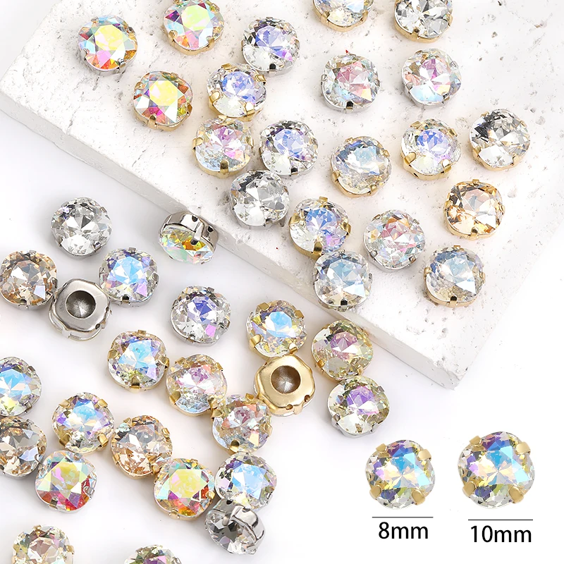 10mm Cushion Crystal Strass With Claw Set Pointback Glass Rhinestone Diy Crafts Clothing Sew On Cloth Decoration Crystal Strass