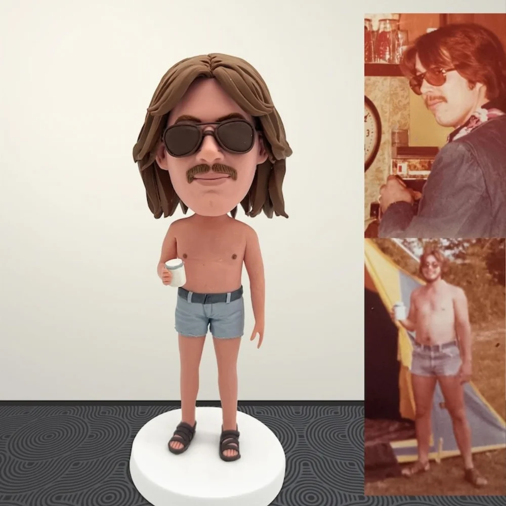 

Custom Anniversary 3D Figurine from Photo Handmade Bobblehead Personalized Clay Doll Gift