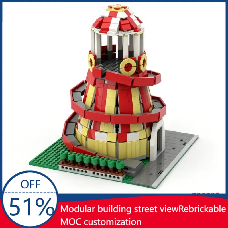 

1269pcs Carnival Spiral Slide Amusement Park Model Custom Building Blocks Creative Educational Assembly Toy Gift For Theme And