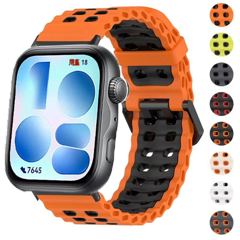 Silikonarmband für Huawei Watch Fit 5 Pro/Fit 5 Atmungsaktives Armband für Huawei Fit 3/Fit 4 Pro/Fit 4 Smart Watch Correa Belt