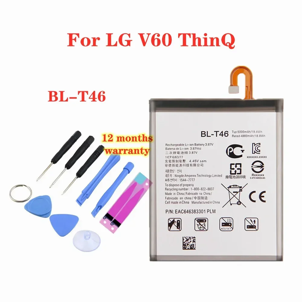 

New 5000mAh BLT46 BL-T46 Battery For LG V60 ThinQ 5G LMV600VM V600VM V600QM5 BL T46 Phone Battery