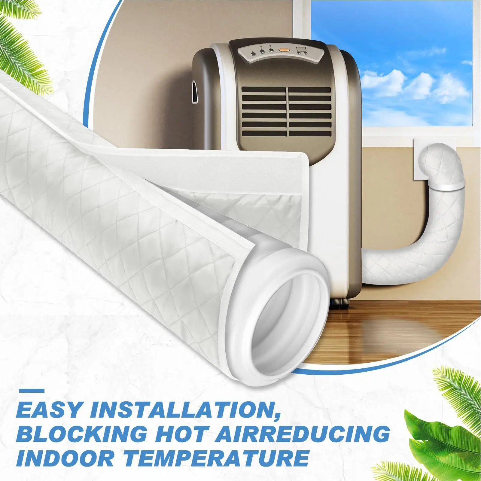 

Портативный изоляционный рукав для шланга переменного тока, изолированный рукав для шланга кондиционера, универсальные легкие аксессуары для выхлопной трубы