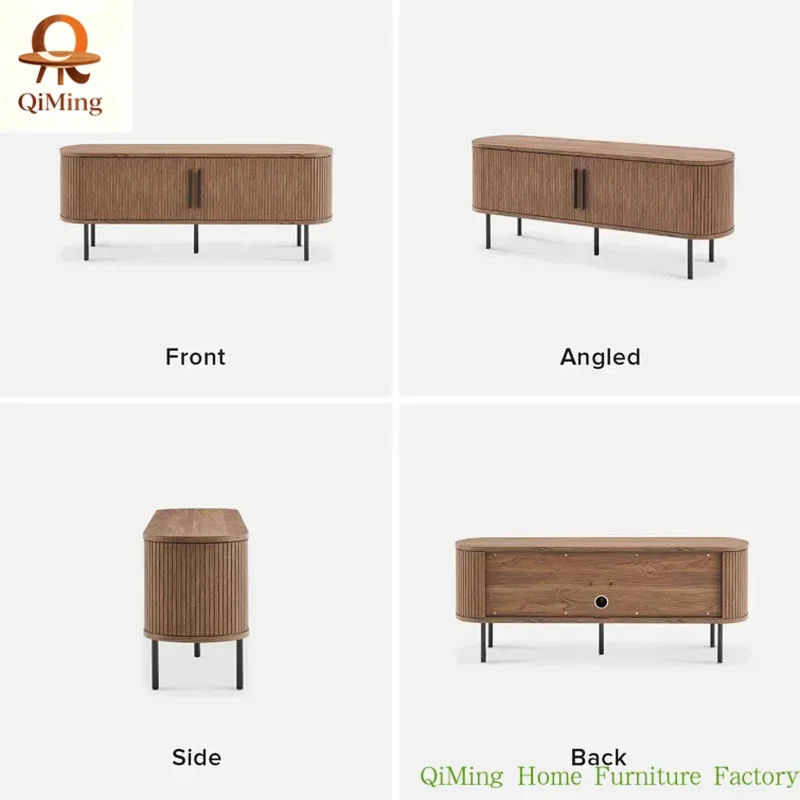 6 New Arrival Mid-Century Modern Furniture TV Stand Crafted With A Meticulous Mixed Material Composition Elegant TV Cabinet