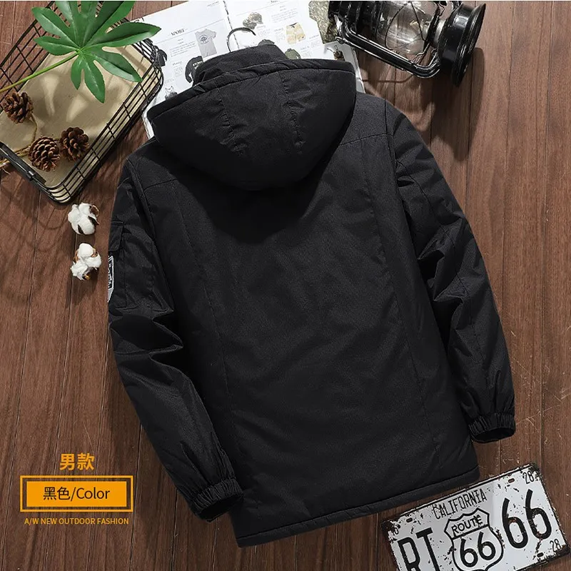 9XL Outdoor Hiking Sports Jacket Men Women Winter Windproof Warm Hooded Windbreaker Coat Thermal Waterproof Jacket Plus Size