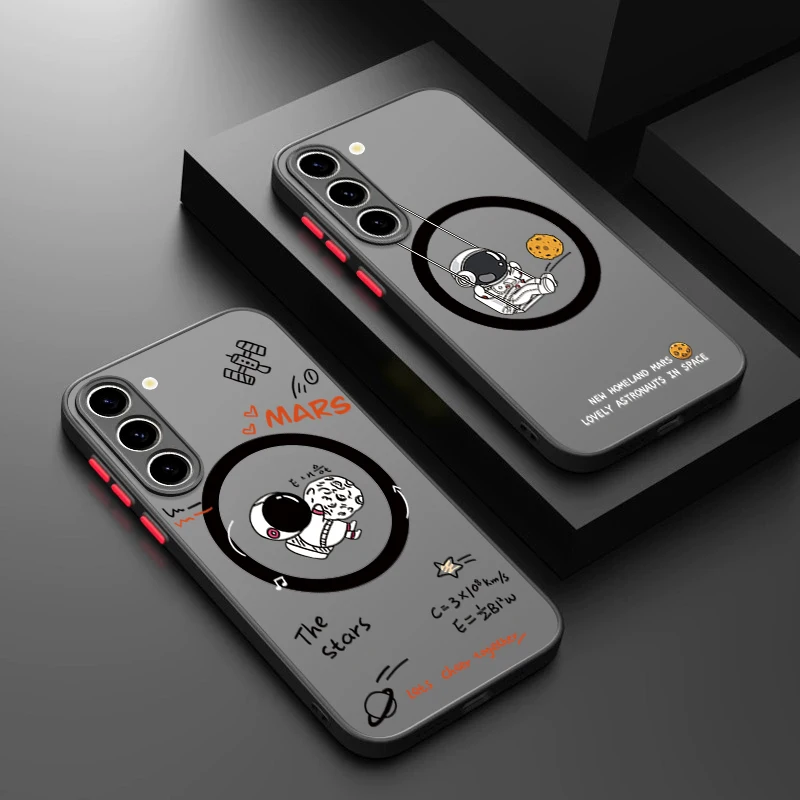 Mars-Astronaut Magnetische Handyhülle für Samsung Galaxy S26 S25 S24 Ultra Plus S25 FE A57 A17 A37 A56 A55 A36 A16 5G Acryl-Cover