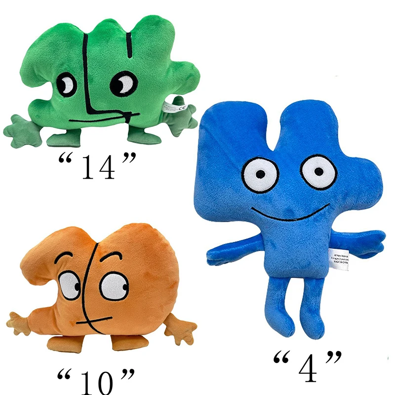 Bfdi peluche Battle for Dream Island, juguete de peluche de cuatro, diez y 14, Animal de peluche, frondoso, pastel de burbujas, piruleta, regalo para niños