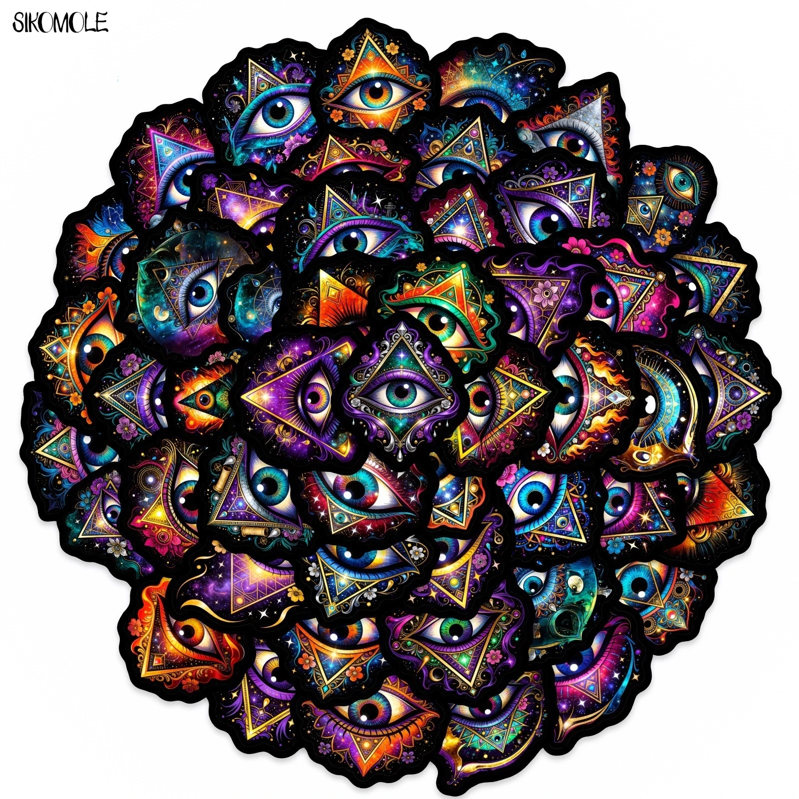 

10/30/50PCS Retro Mysticism: The Eye Of All Seeing Stickers Book DIY Skateboard Toy Luggage Suitcase Decoration Graffiti Sticker