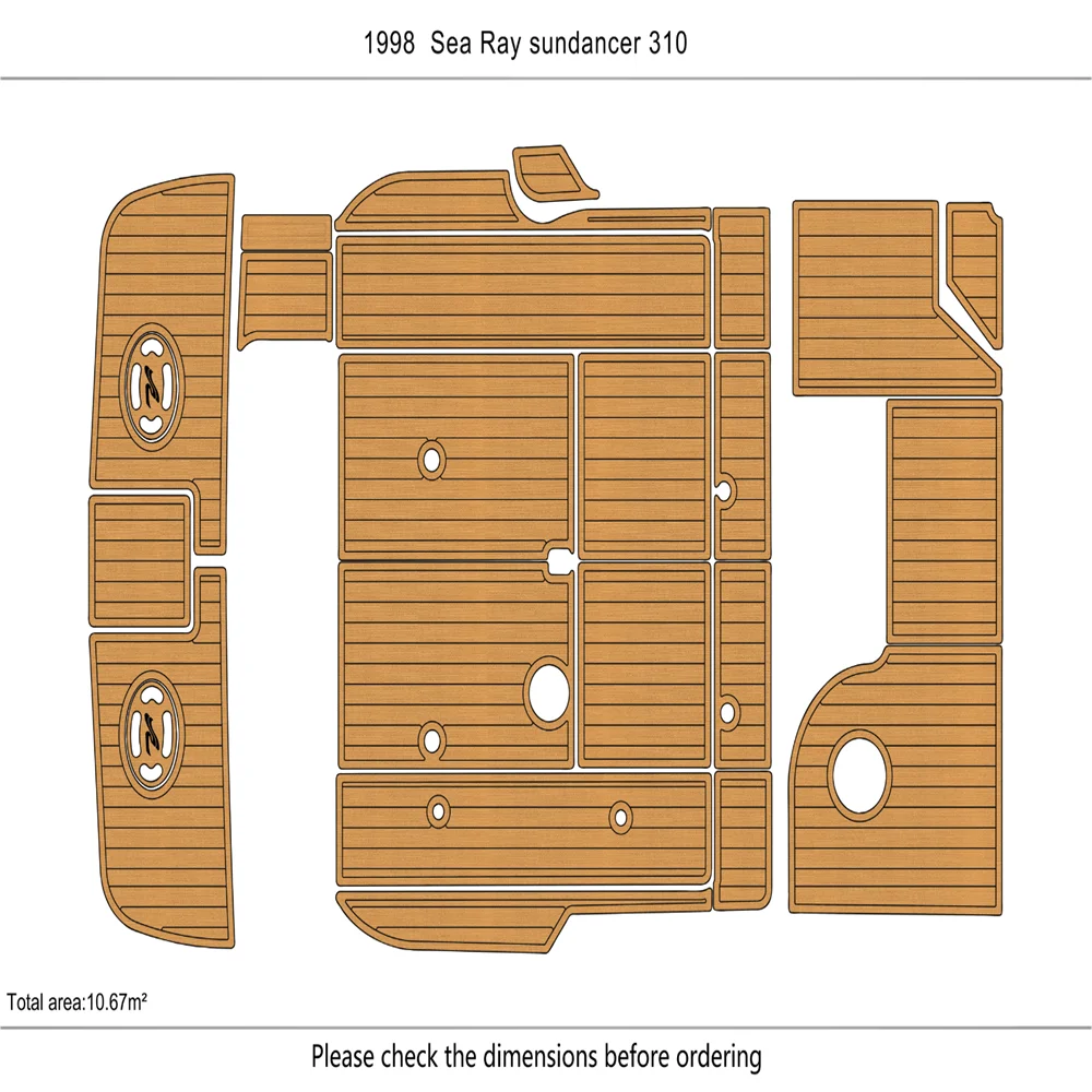 

Коллекция 1998 года, searay 310, плавательная платформа для кабины, 1/4 дюйма, 6 мм, пол из вспененного этилвинилацетата, самоклеящийся морской настил, маринемат, Gatorstep