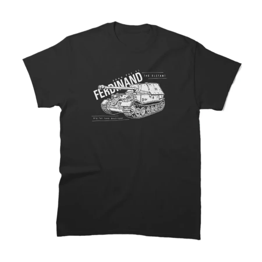 

WWII German Ferdinand Elefant Heavy Tank Destroyer T-Shirt 100% Cotton O-Neck Summer Short Sleeve Casual Mens T-shirt Size S-3XL