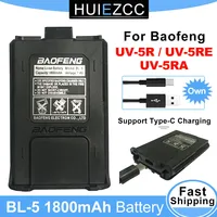 BL-5 For Baofeng UV 5R Battery 1800mAh Type-C Charger Accessories For Walkie Talkie UV5R UV-5RE DM-5R Plus BF-F8 Accessories