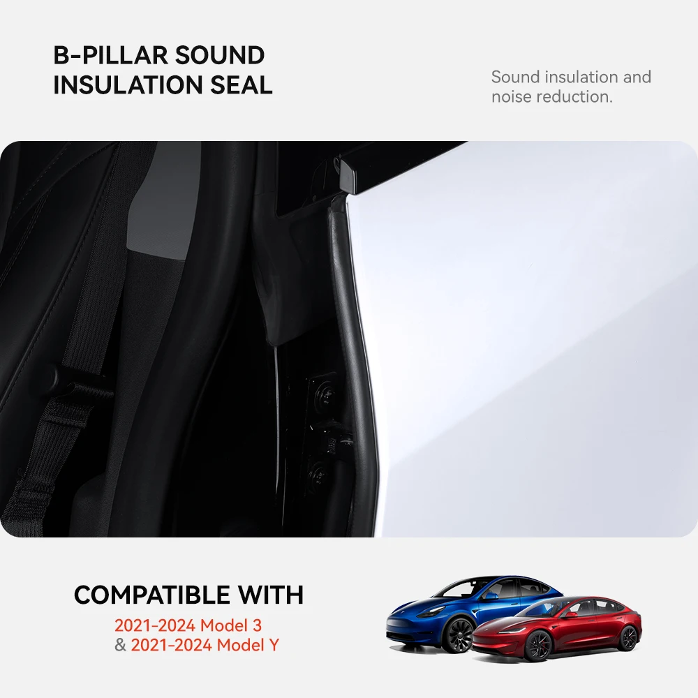 YZ For Tesla Model 3 Y 2021-2024 Door Seal Soundproof Kit Car  Edge Weatherstrip Sound Insulation Noise Prevention Accessories