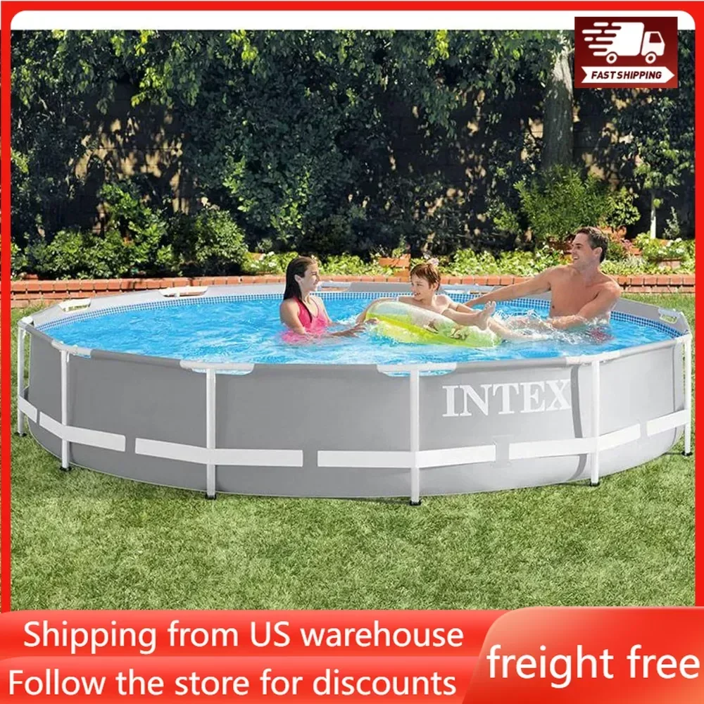 

12 Foot X 30 Inch Prism Frame 6 Person Outdoor Round Above Ground Swimming Pool with Easy Set-Up, (Filter Pump Not Included)