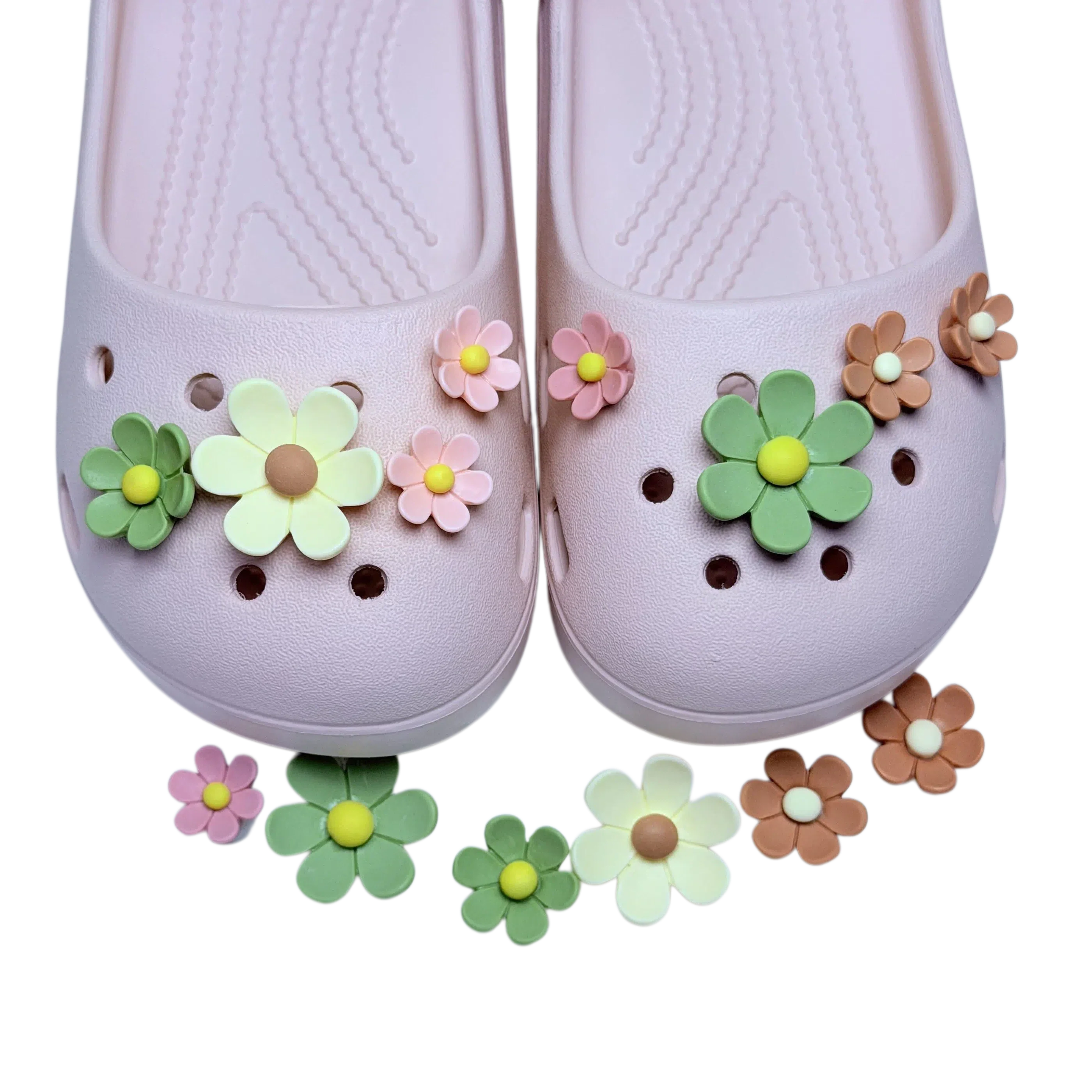 New Arrival 14Pcs Daisy Flower Series Shoe Buckle Charms Woman Multicolor Resin Clog Decorations For Holiday Presents