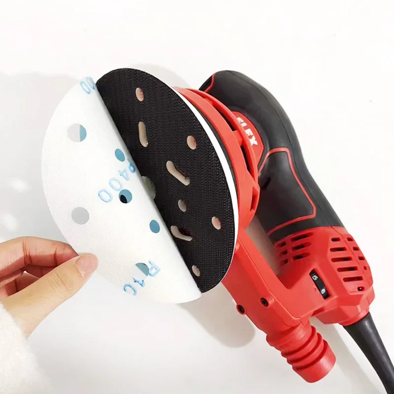 6-Inch Red & Black Hook & Loop Sanding Pad With M8 Thread Backing Plate – Dust-Free Electric Polishing For FLEX, Car Cleaning, A