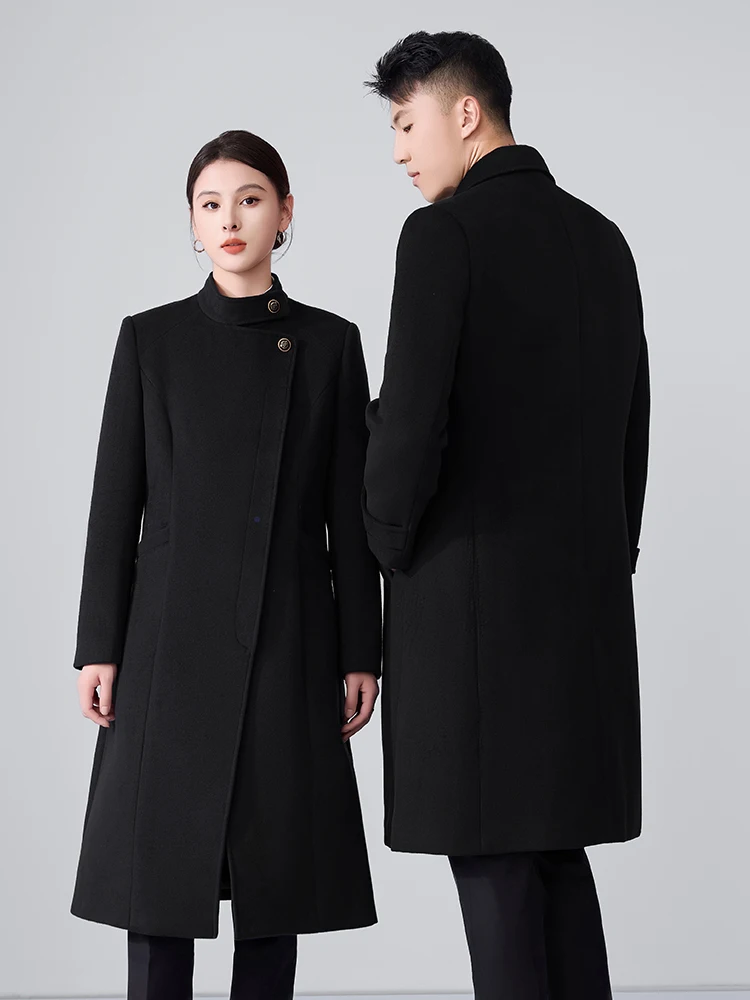 Thickened Woolen Coat 2026 New Winter Men Women Workwear Hotel Front Desk Uniform Cotton Interlined Tailored Coat view 4