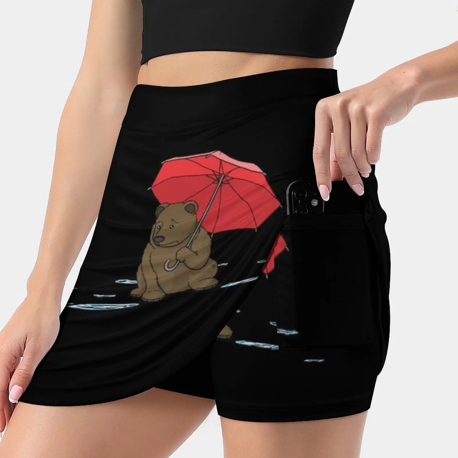 Drizzly Bear Women's skirt Aesthetic skirts New Fashion Short Skirts Bear Teddy Drizzly Grizzly Roar Funny Cute Theodore