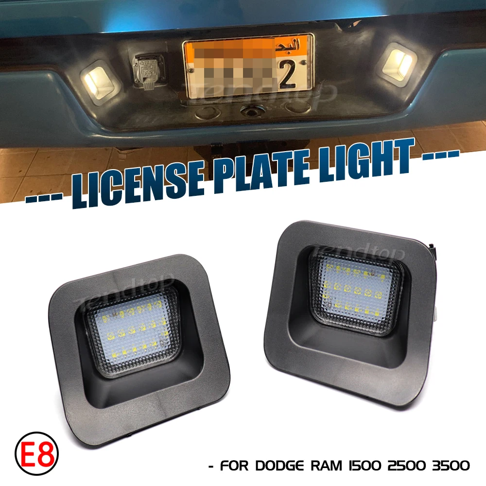 2Pcs Rear Led Number License Plate Light For 2003-2018 Dodge RAM 1500 2500 3500 Classic Car-Styling White Lamps  Auto Parts