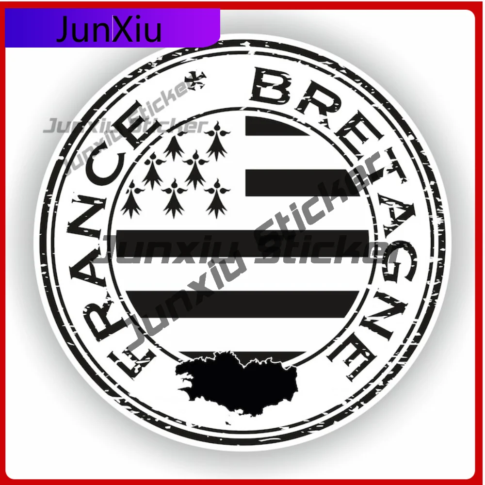 

France Bretagne Seal Sticker Round Heavy Duty Vehicle Sticker For Window Motorcycle Waterproof Decoration Auto Accessories