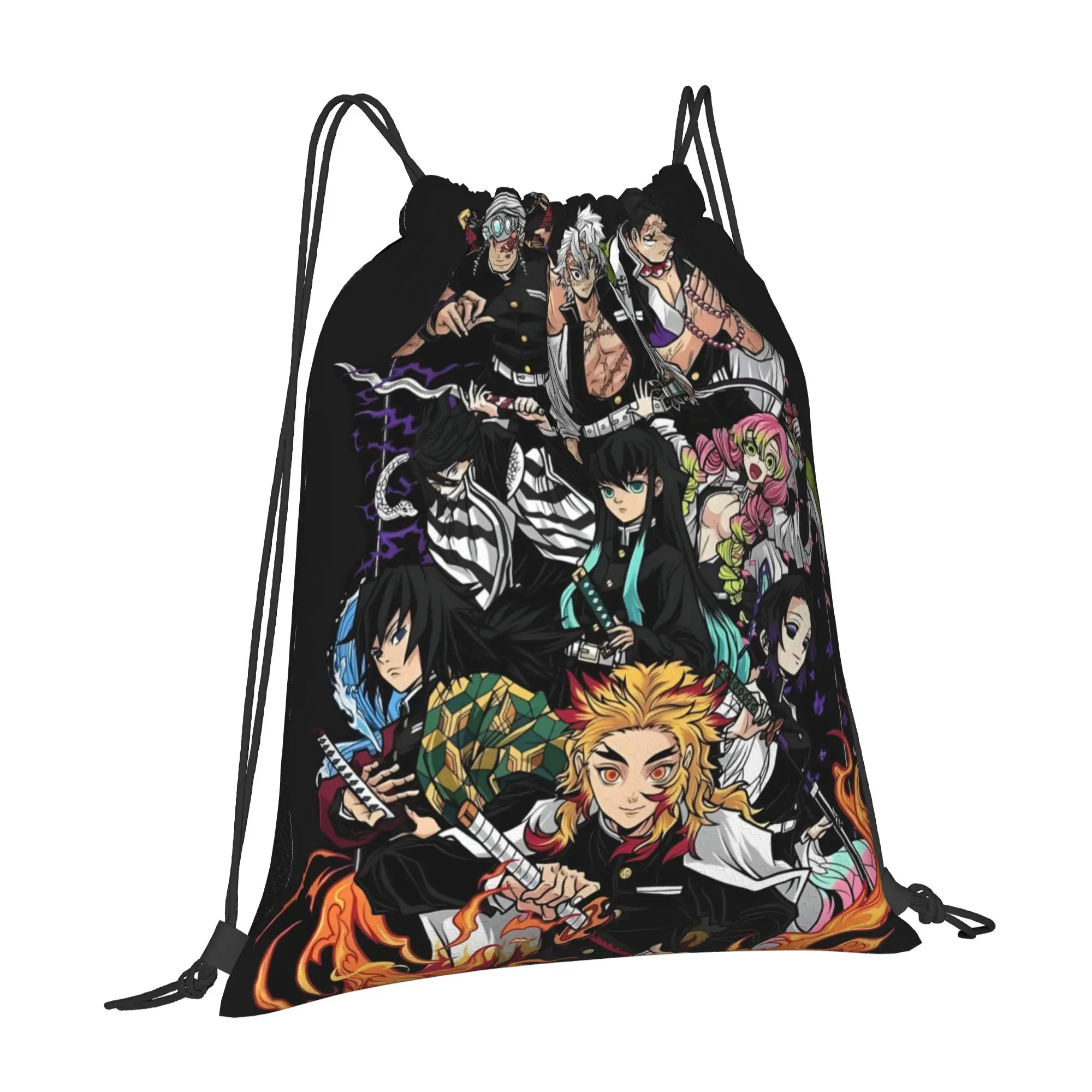 1 pc Hashira Demon Slayer Anime Drawstring Bags Travel Storage Backpack School Shoe Bag