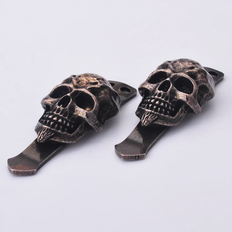 Universal Flashlight Back Clip Steel Fire Skull Waist Clip Metal Flashlight External EDC Pocket Clip K Sheath Tools