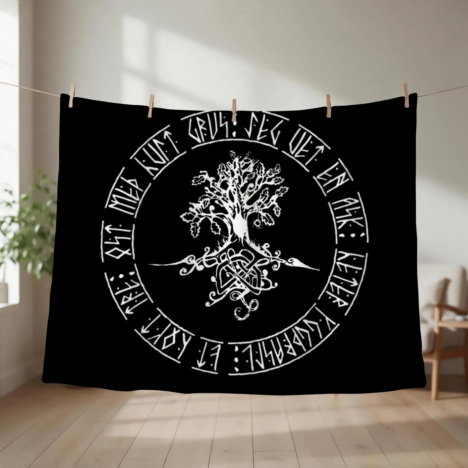 Yggdrasil- Norse tree of life Throw Blanket couch cozy soft plush fuzzy picnic outdoor blanket