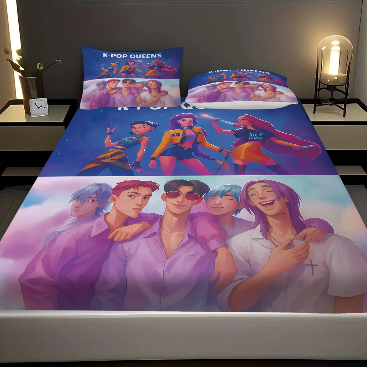 3 قطعة K-Pop شيطان الصيادين طباعة coreless غطاء سرير مجموعة أحجام متعددة لينة غطاء السرير غرفة نوم الفراش الديكور آلة قابل للغسل