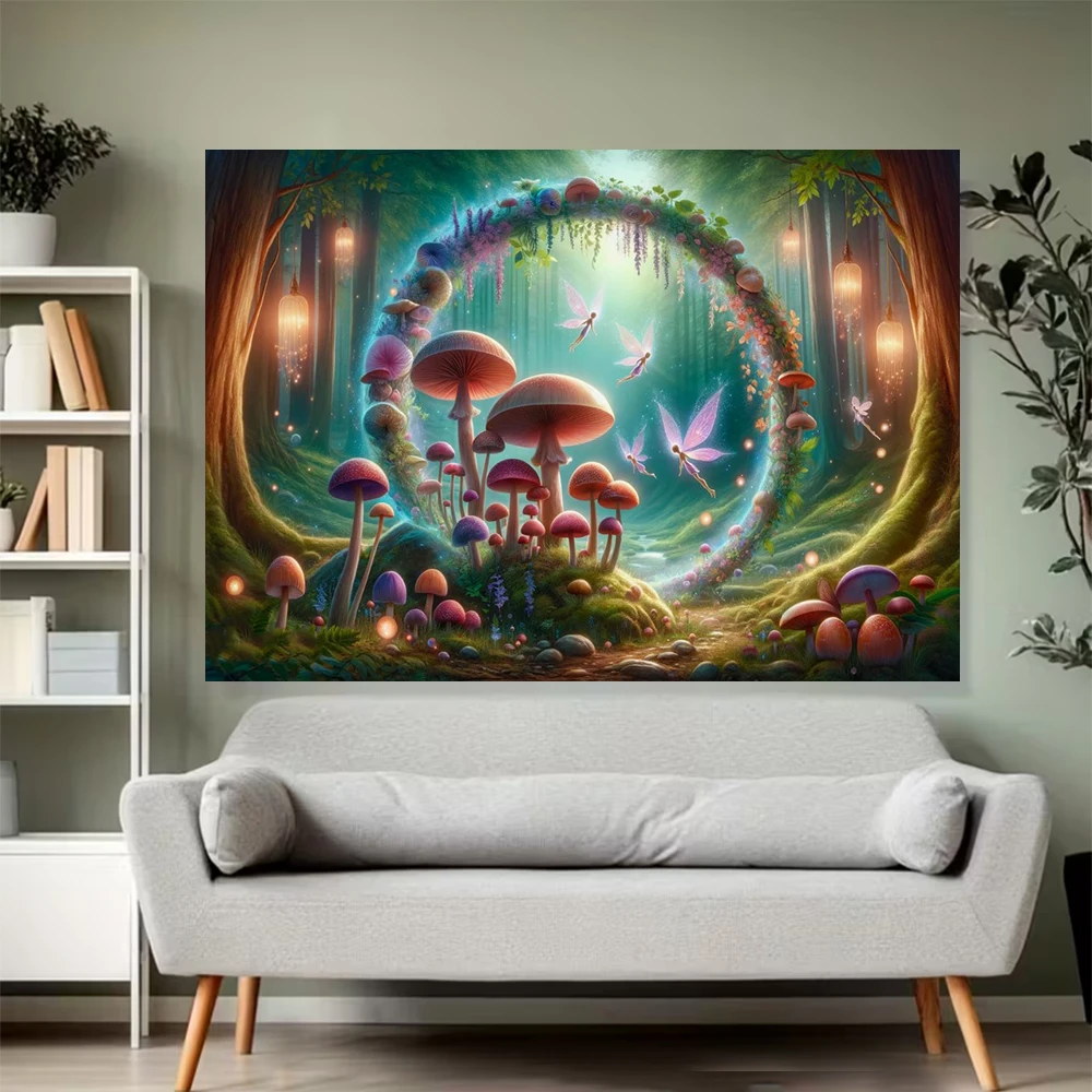خرافة مسحور الغابات خلفية التصوير الفوتوغرافي بلاد العجائب حالمة الغابة الفطر الطفل حفلة عيد ميلاد الديكور خلفية الدعامة