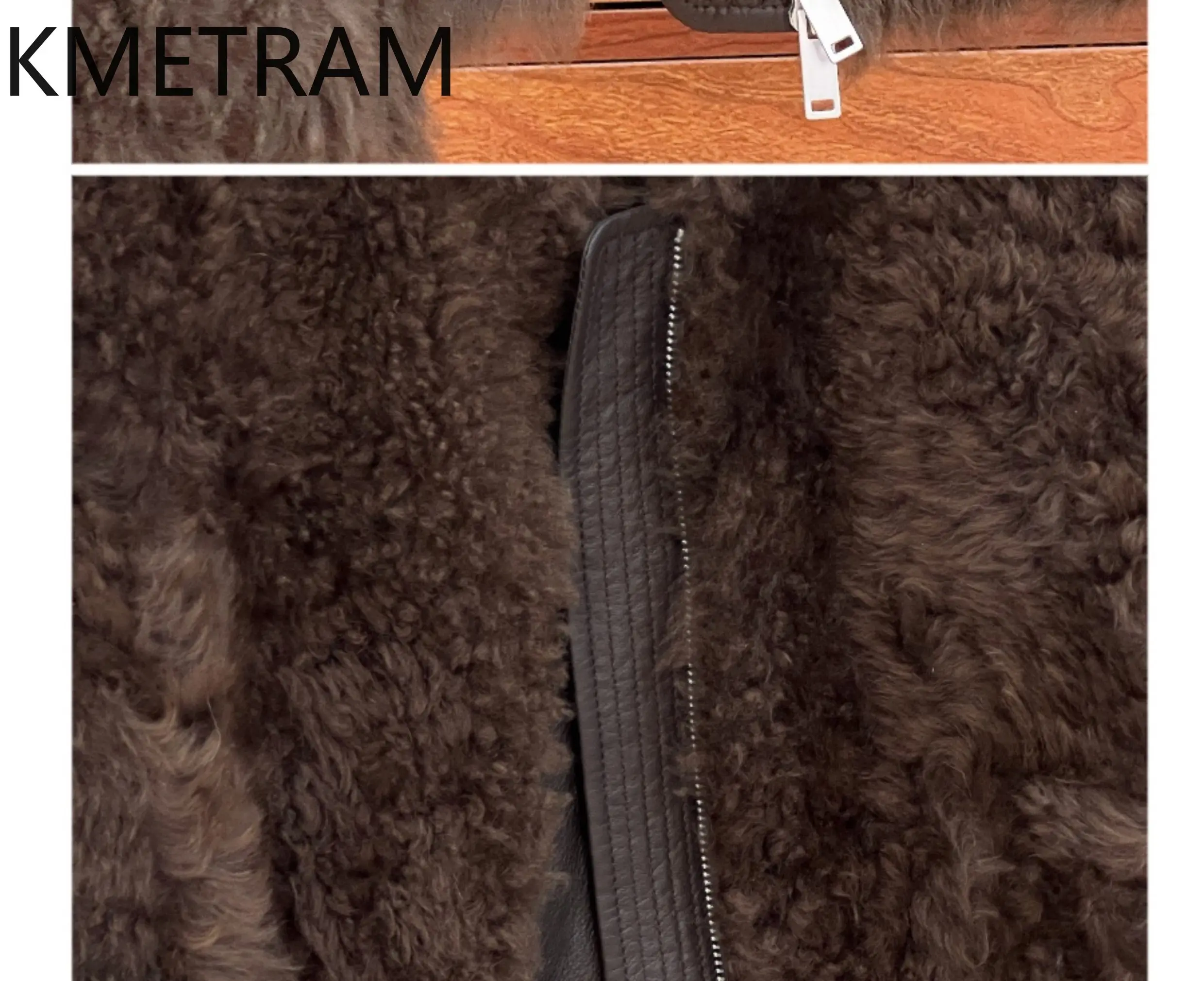 KMETRAM 100% Lacon Pelle di pecora Lana Gilet di pelliccia Donna Breve High-End Giacca di lusso Autunno-Inverno Abbigliamento semplice 2025 vestes femmes