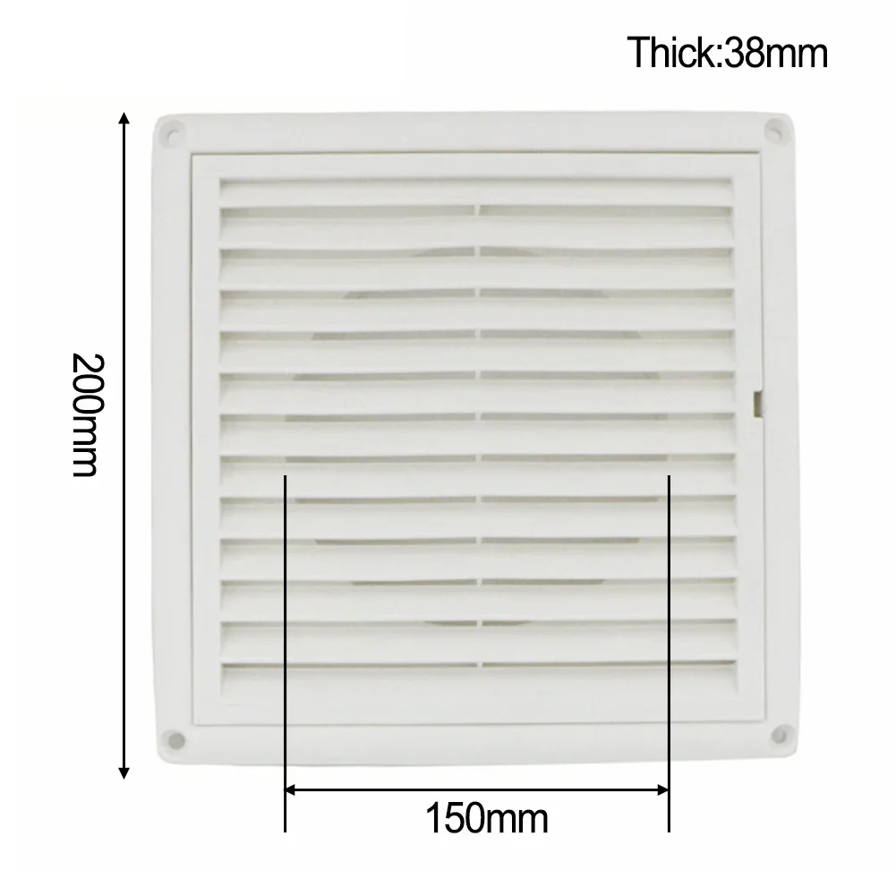 1PCS Air Vent Grille With Fly Screen 100-200mm White ABS External Internal Ducting Ventilation Cover For Home Renovation DIY