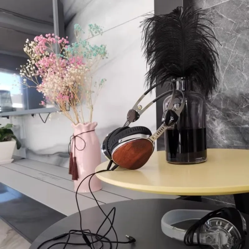 ESMOOTH ES-660 سماعات رأس سلكية عالية الدقة من الخشب الحقيقي لتسجيل الصوت والفيديو، هدية من الغابة