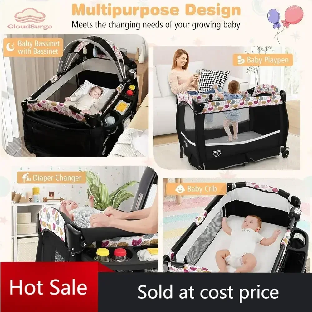 Activity priceActivity limited-time pricePromotionAll-in-One Portable Playard with Bassinet, Changing Table, and Storage for Inf