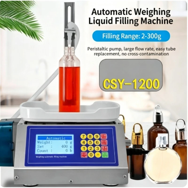 1200 Mini Liquid Filling Machine Automatic Weighing Peristaltic Pump For Perfume Essence Glue Potion
