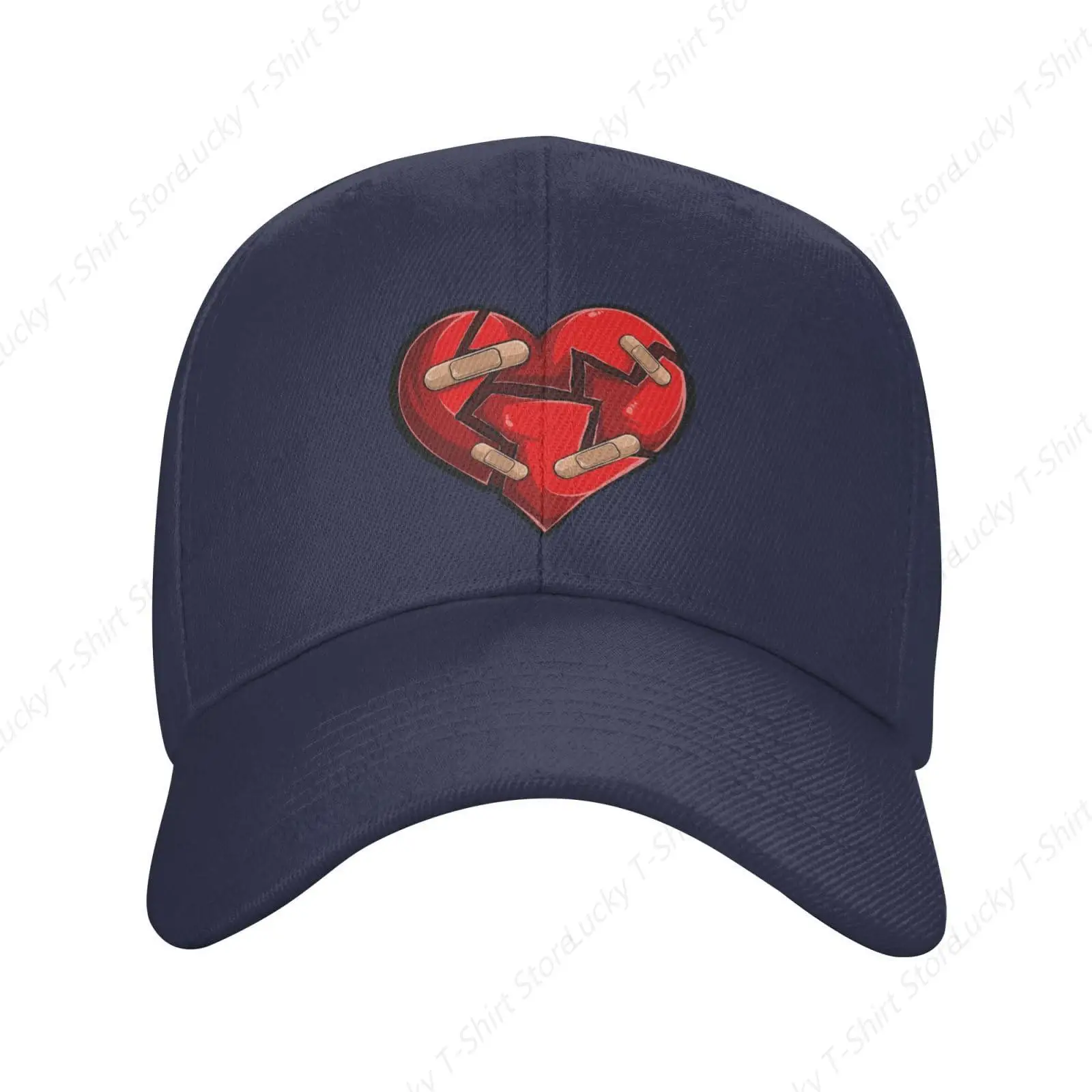 Romantic Red Broken Heart Baseball Cap for Men Women Classic Adjustable Golf Dad Hat