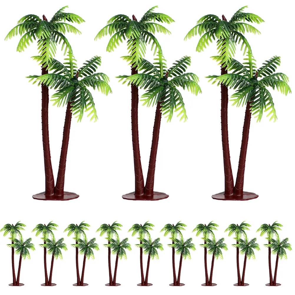 20pcs Simulation Decor Mini Plastic Palm Tree For Aquarium Fish Tank Mini Simulation Plant Trees Plants Diy Garden Trees