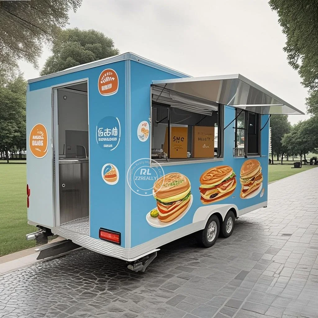 

Street Mobile Customized Fast Food Truck Trailer Fully Catering Equipment Food Cart Kiosk For Sale