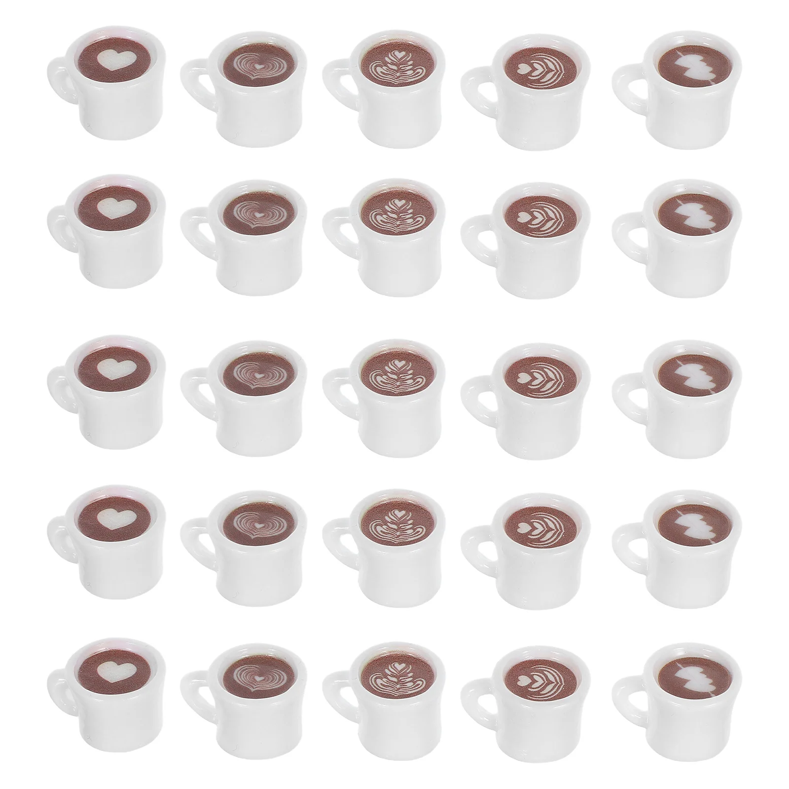 

25Pcs Small Coffee Cup Resin Pendants Artistic Charm for Bag Keyring Fashionable Daily Accessory Coffee Resin Supplies